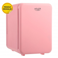 RESIGILAT - Mini frigider Adler AD 8084, 12V/220V, 32-42 W, 4 L, Incalzire/Racire, Roz