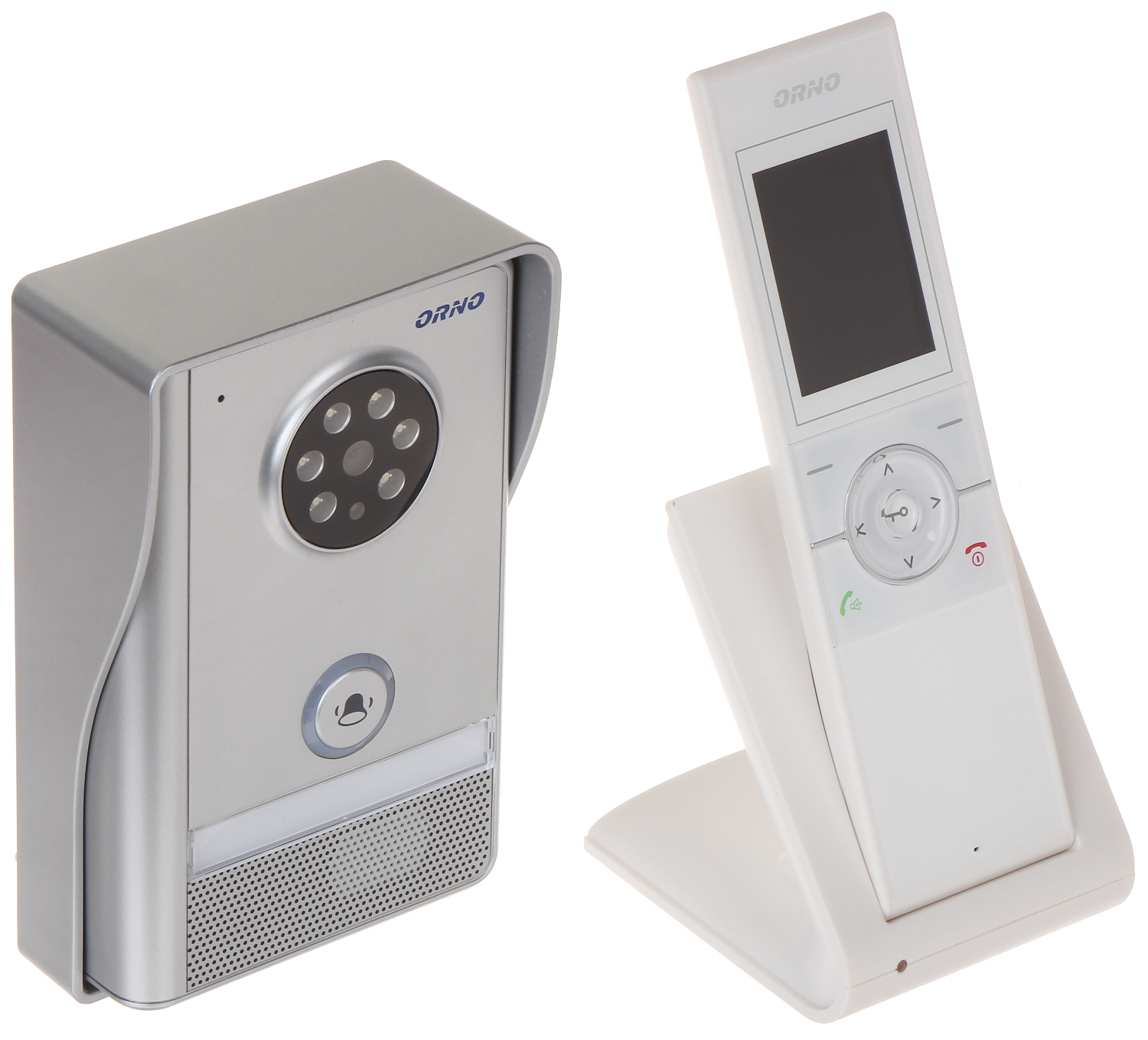 Videointerfon SEMIS MEMO ORNO OR-VID-XE-1051/W, color, wireless, display LCD 2.4 ", 3 sonerii, iluminare noaptea, alb