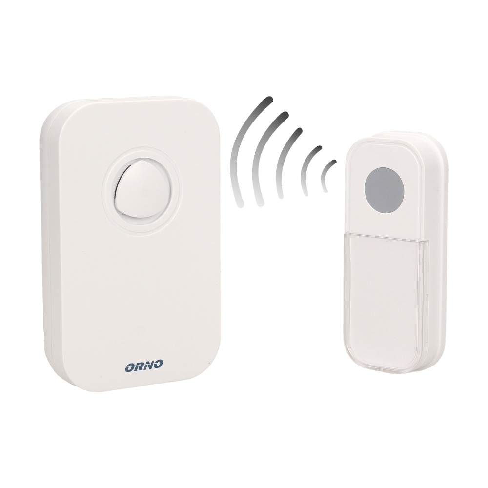 RESIGILAT - Sonerie wireless FADO AC ORNO OR-DB-KF-135, IP44, 230V, 80 m, 36 sonerii, control volum, alb
