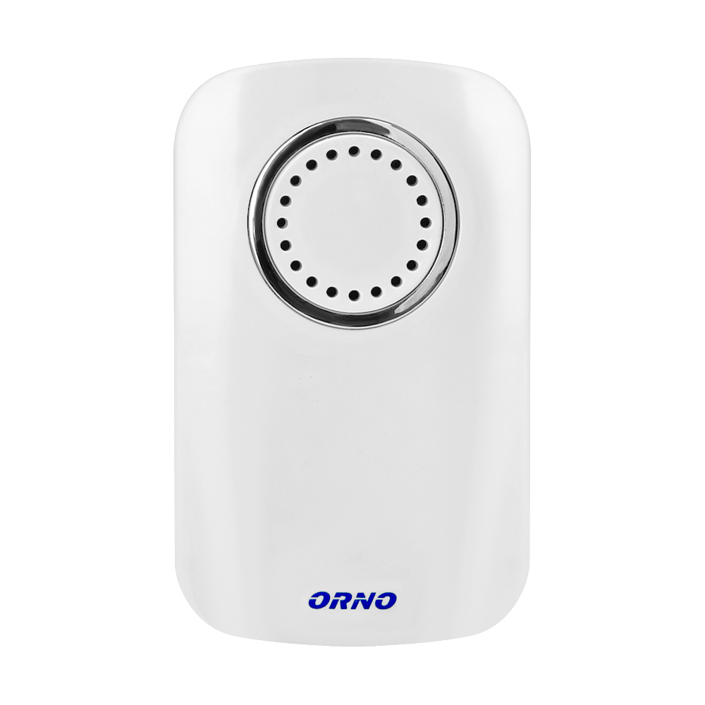 Sonerie wireless ERATO AC ORNO OR-DB-AX-151, alimentare la retea, IP44, 100 m, 32 sonerii, buton impermeabil, control volum, alb