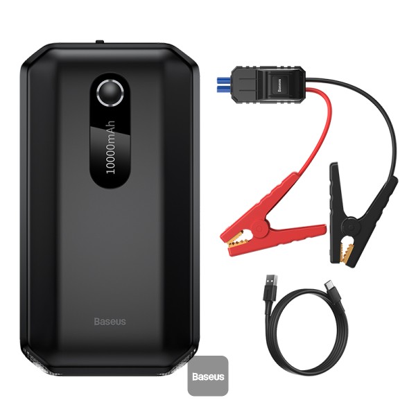 STARTER auto Baseus Super Energy Air pentru pornire baterie auto 10000mAh, 1000A, USB, negru "C00245501113-00"  -  6932172652524
