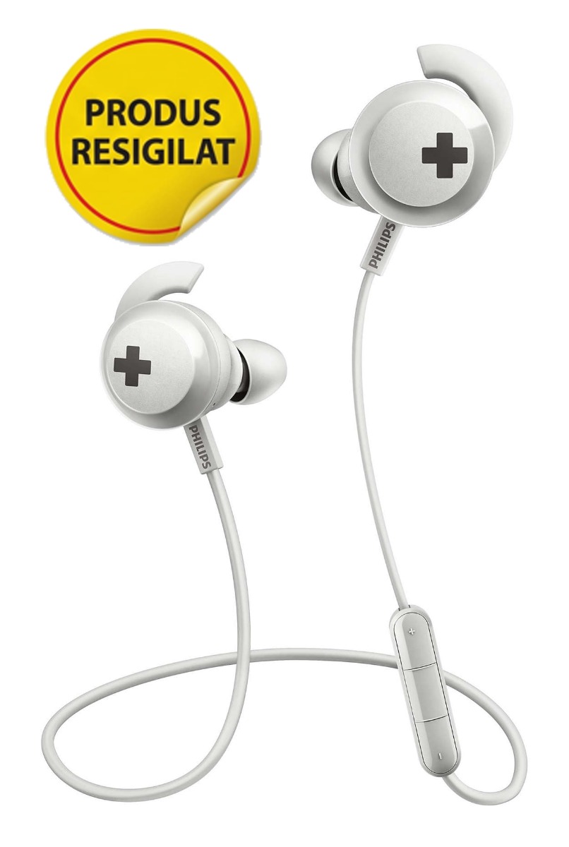 RESIGILAT - Casti Audio In-Ear Philips, SHB4305WT/00, Bluetooth, Autonomie 6h, Alb