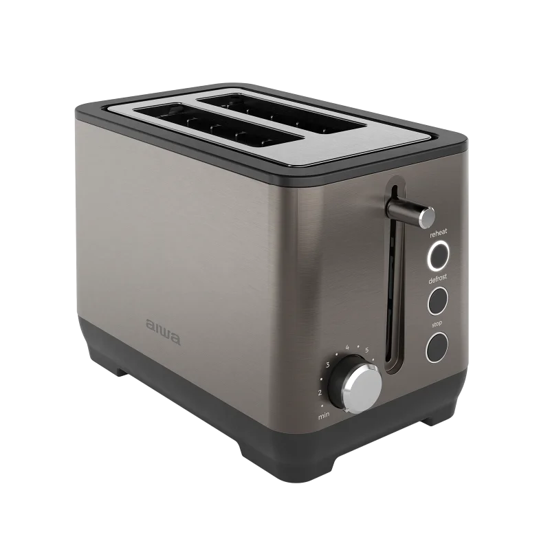 Prajitor de paine AIWA ABT-1000, 2 felii, 1000W, 7 nivele de rumenire, Decongelare si Reincalzire