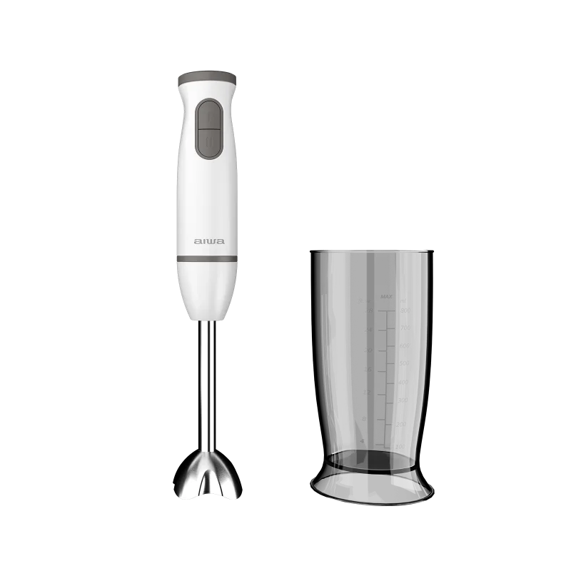 Blender de mana Aiwa ABL-800, 600W, 2 viteze, Functie Turbo, BPA free, 1 accesoriu, Alb