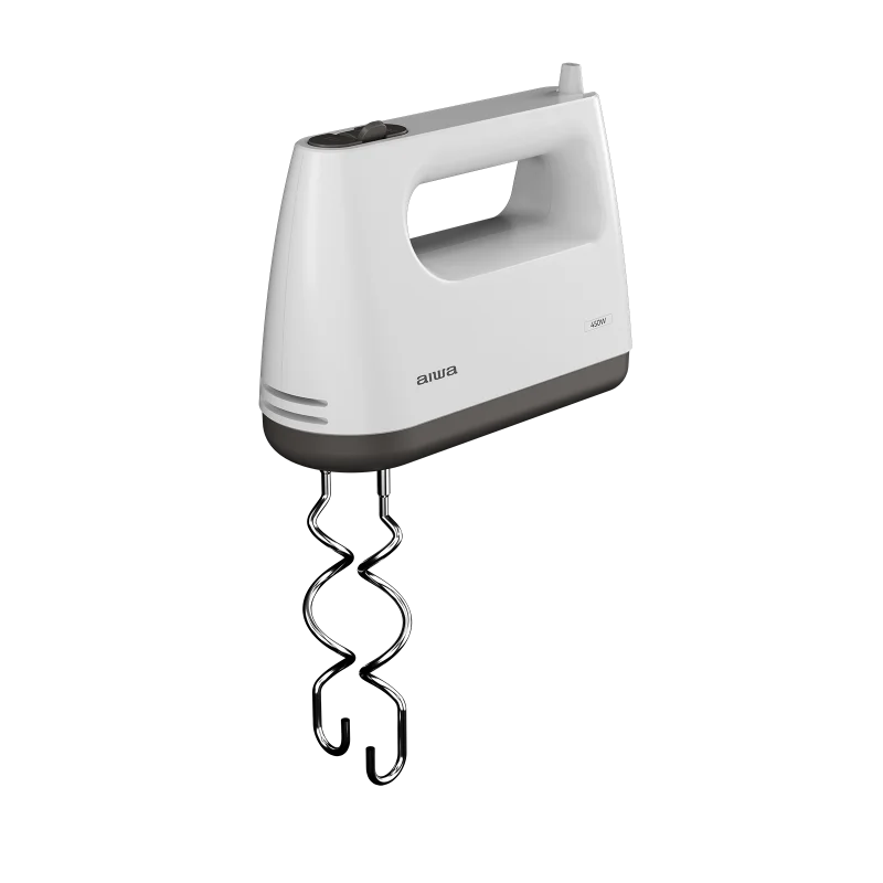 Mixer de mana Aiwa AHX-600, 450W, 5 viteze, Functie Turbo, Tel dublu, Palete de framantare, Alb