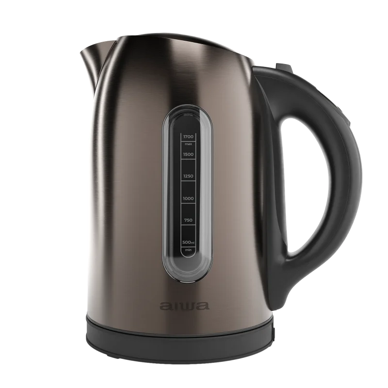 Fierbator AIWA AKT-3000D, 1.7L, 2200W, control digital, protectie supraincalzire, inox, Maro