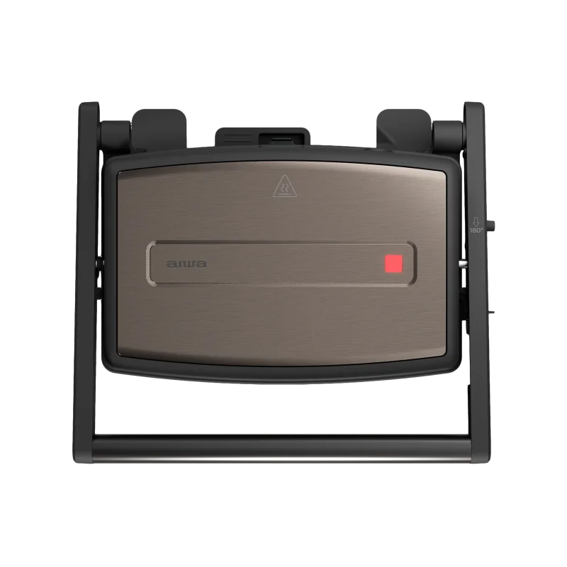 Gratar electric AIWA ASM-1500G, 1500W, deschidere 180°, maner termorezistent, Maro