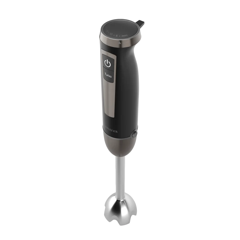 Mixer vertical AIWA ABL-1500P, 1500W, viteza variabila+turbo, 6 lame Satoku din titan, BPA free, Negru/Maro