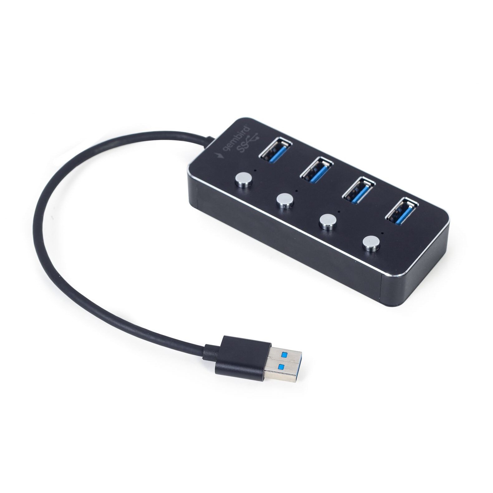 Hub, Gembird, USB3.1, Cu 4 porturi, Negru