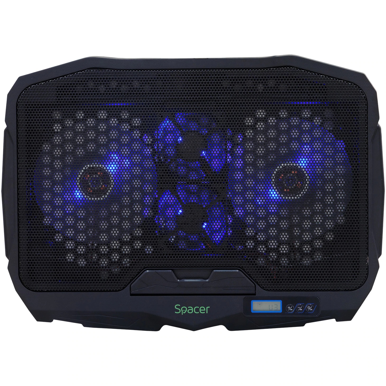 Cooler Spacer notebook Gaming 17″, 4 ventilatoare, USB, negru