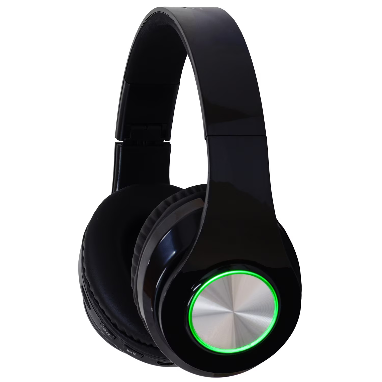 Casti Spacer wireless SPBH-CRYSTAL-RGB, utilizare multimedia, microfon pe casca, conectare prin Bluetooth 5.0, iluminare RGB, pliabile, banda ajustabila, Negru