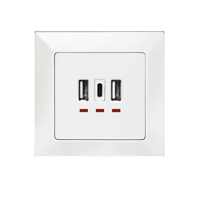PRIZA LOGILINK, de perete, 2 x USB-A 5V/2.4A, 1 x USB-C 5V/3A, ingropata, martori LED, alb, "PA0254" (timbru verde 0.18