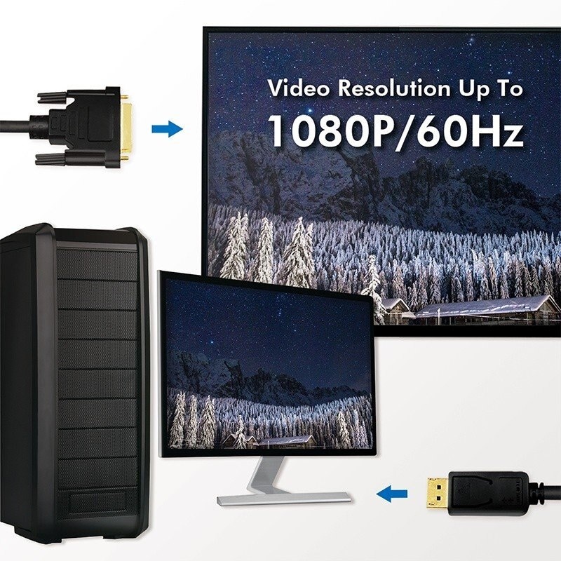 Cablu, LogiLink, DisplayPort la DVI, 3m, Negru