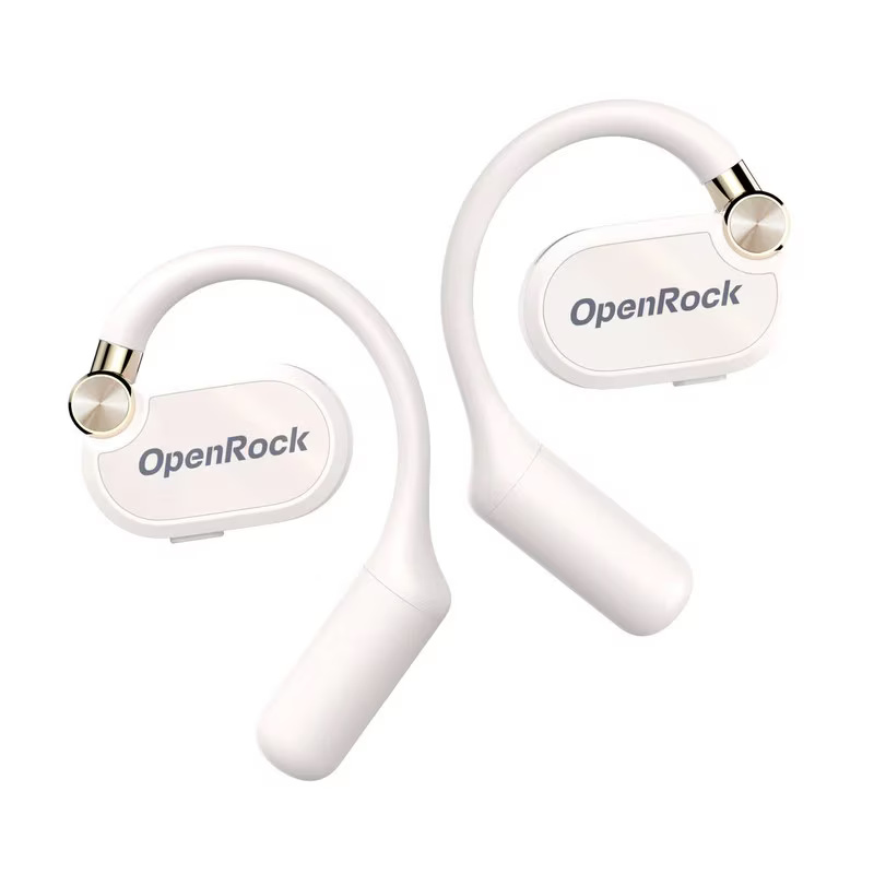 Casti OneOdio „OpenRock X”, Open-Ear, utilizare smartphone, Bluetooth 5.3, rezistent la apa, multi-pairing, 4x mic, noise canceling, alb