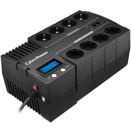 UPS CyberPower BR700ELCD, 700VA/ 420W, 8 prize Schuko, USB-A, AVR, LCD Display