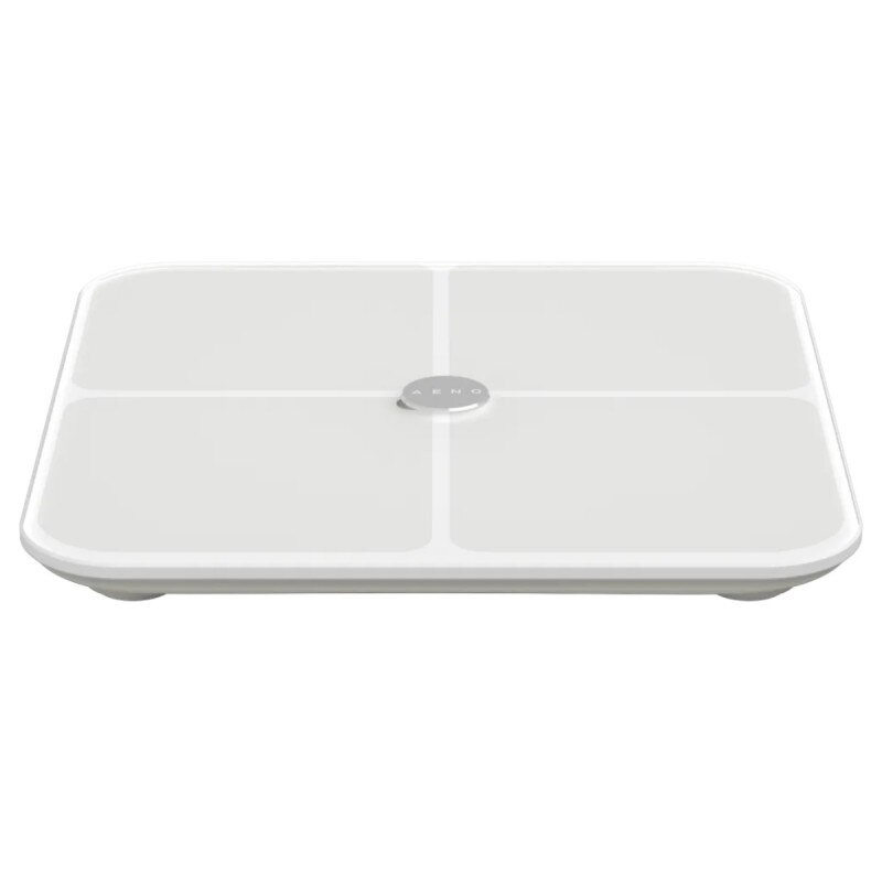 Cantar inteligent AENO ABS0001S, Pana la 180 kg, 11 profiluri, 15 indicatori, IMC, LED, Sticla ITO, Alb
