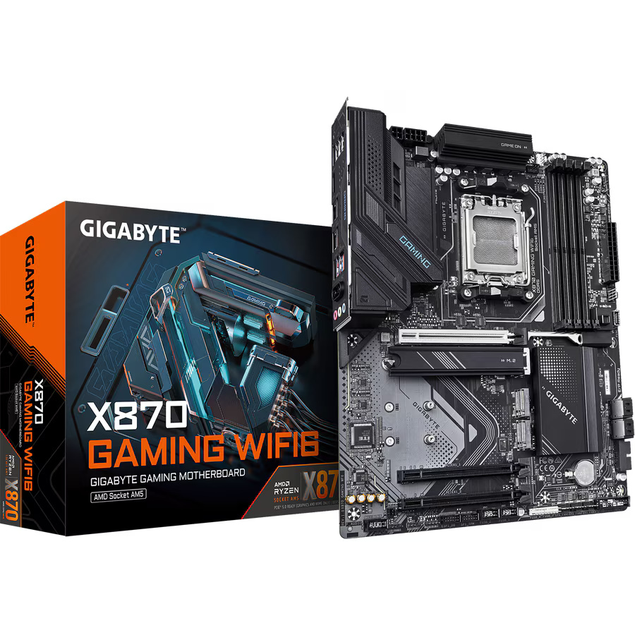 Placa de baza GIGABYTE X870 GAMING WIFI6, AM5, DDR5, BT, ATX, Negru