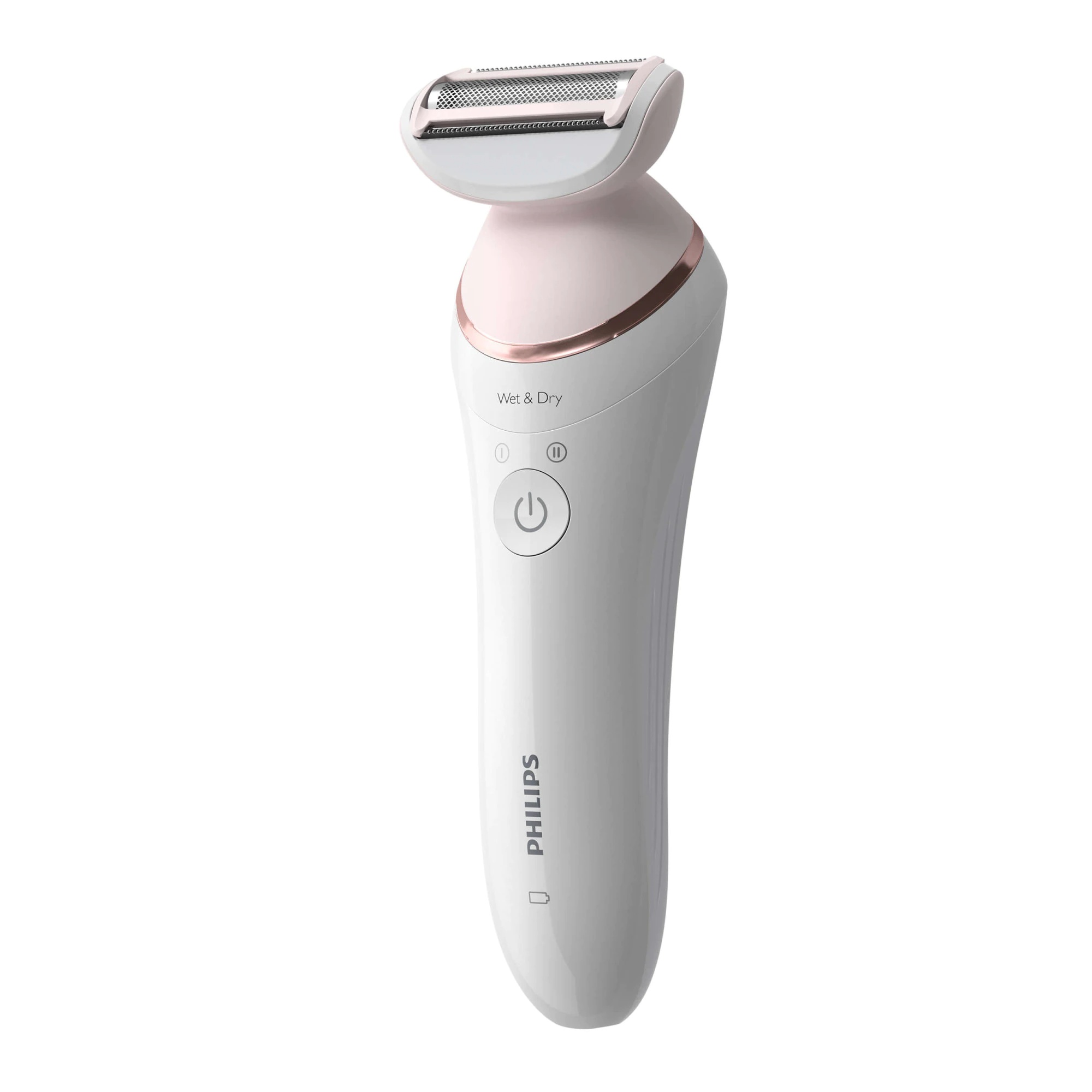 Epilator umed si uscat Philips Seria 8000 BRE730/10, 7 accesorii, 32 pensete, utilizare fara fir, 2 setari viteza, opti-light, discuri ceramice, Argintiu