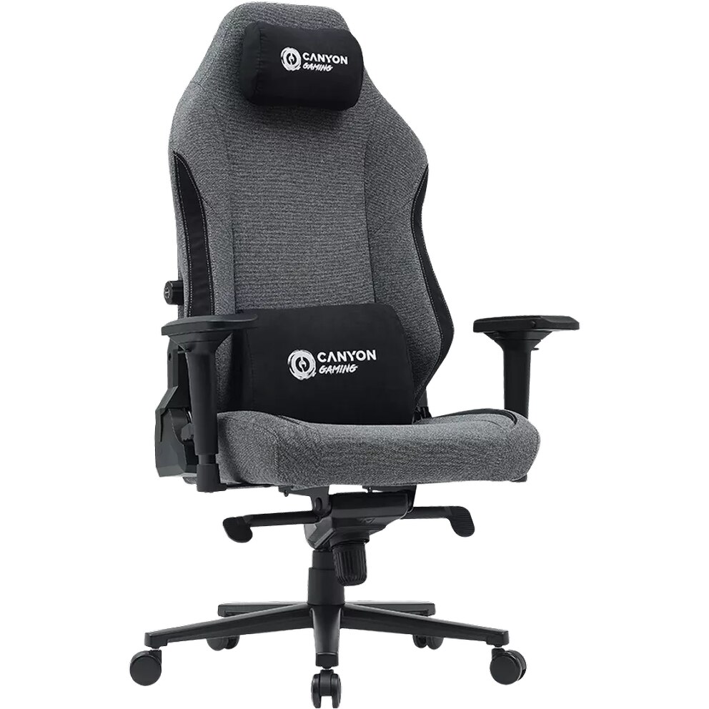 Scaun gaming Canyon Boulder XLCH01, 5 roti, reg. inaltime, gri, 150 kg
