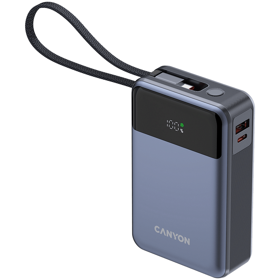 Baterie externa CANYON, OnPower 600, 20000 mAh, PD65W, gri inchis
