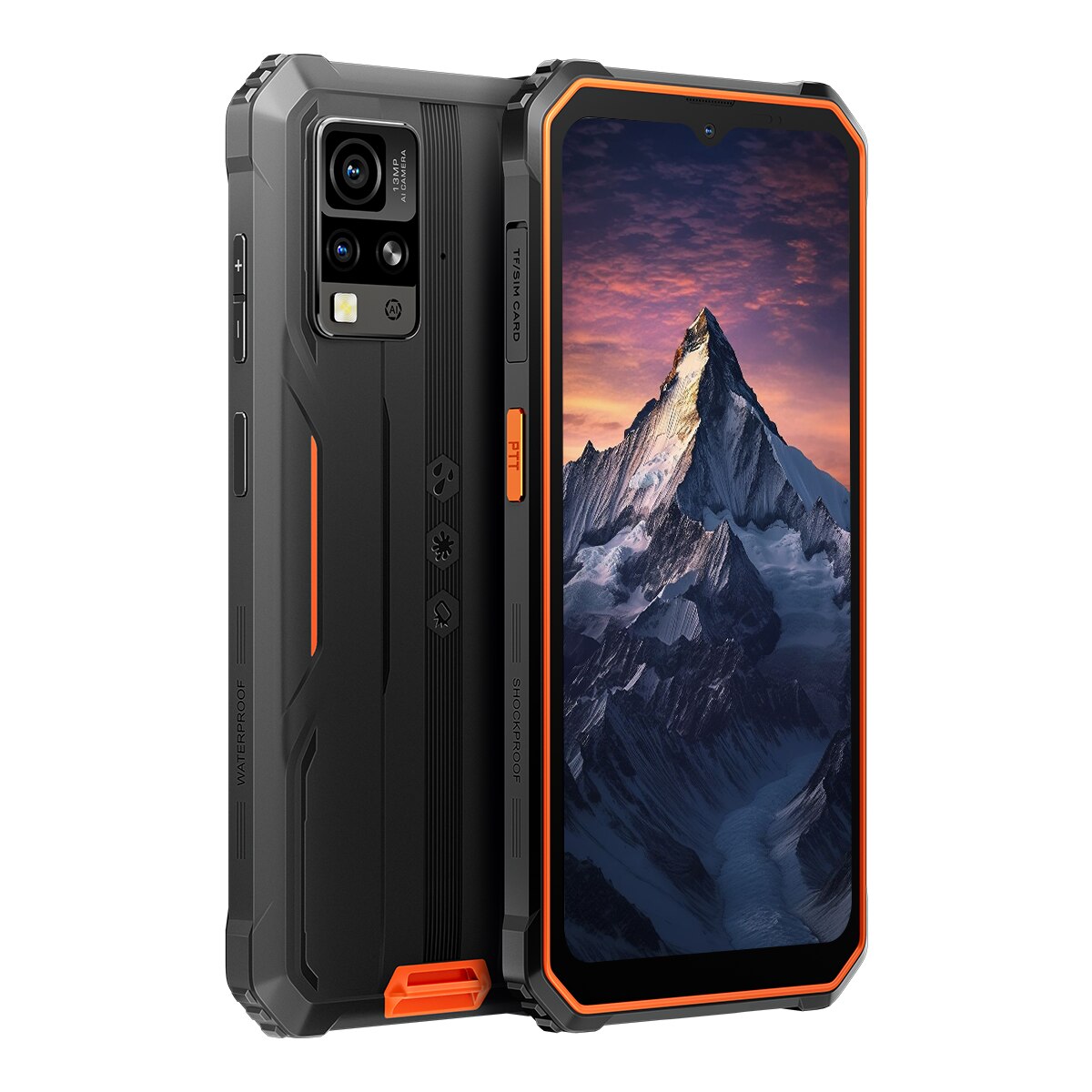 Telefon mobil Blackview Bv4800 Pro, 4G, 12GB Ram(4GB + 8GB extensibili 2To), 128GB, Dual SIM, 4 nuclee, 6.56'' HD+, Android 14, 5180mAh, Amprenta digitala/fata/NFC, Portocaliu