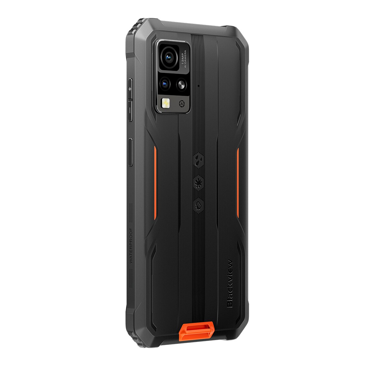 Telefon mobil Blackview Bv4800 Pro, 4G, 12GB Ram(4GB + 8GB extensibili 2To), 128GB, Dual SIM, 4 nuclee, 6.56'' HD+, Android 14, 5180mAh, Amprenta digitala/fata/NFC, Portocaliu
