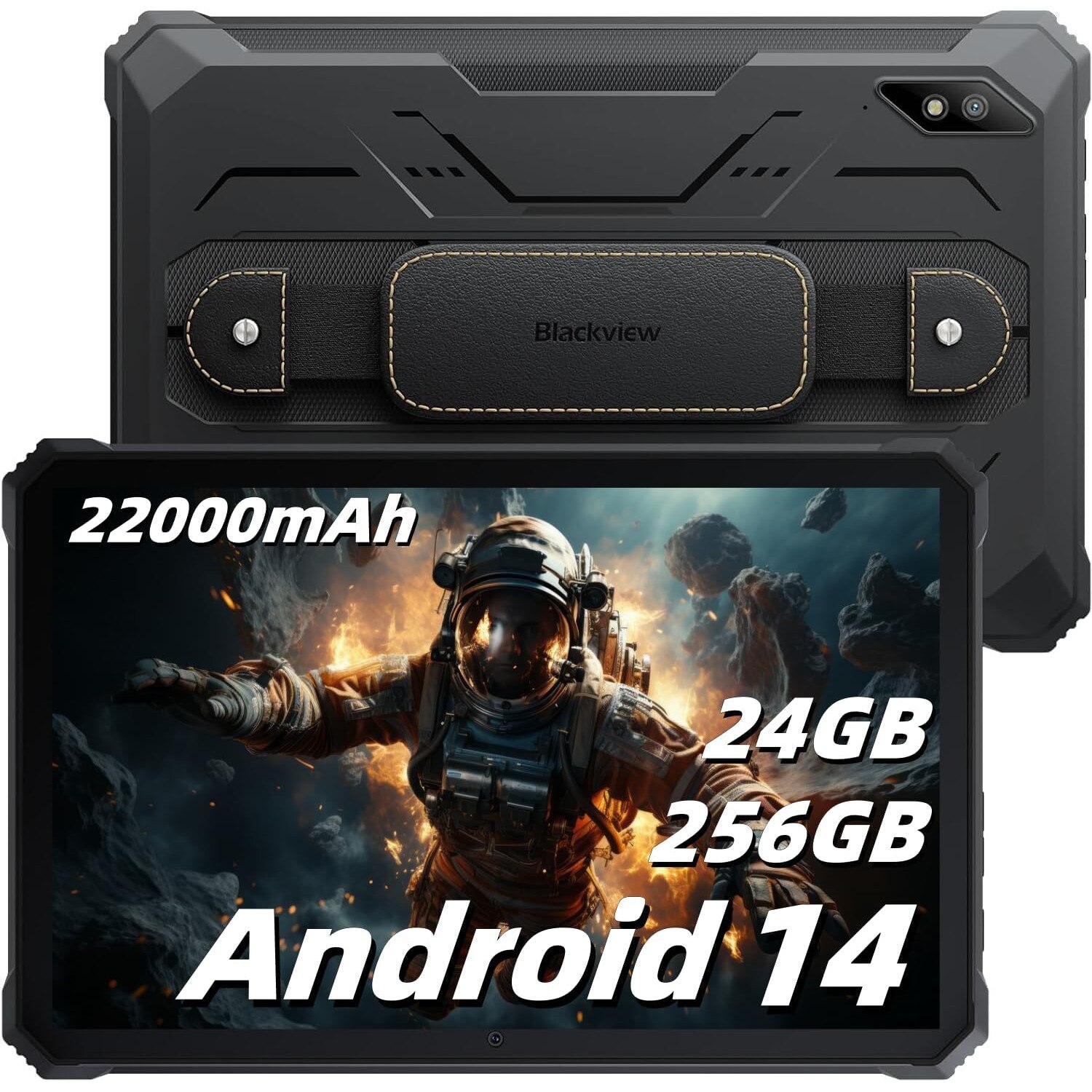 Tableta Blackview Active 8 Pro, 10.36 inch, Android 14, FHD+IPS, 60HZ, 24GB Ram(8GB + 16GB extensibili), 1200×2000, 256GB ROM, 22000mAh, NFC/RGB, SIM, Negru