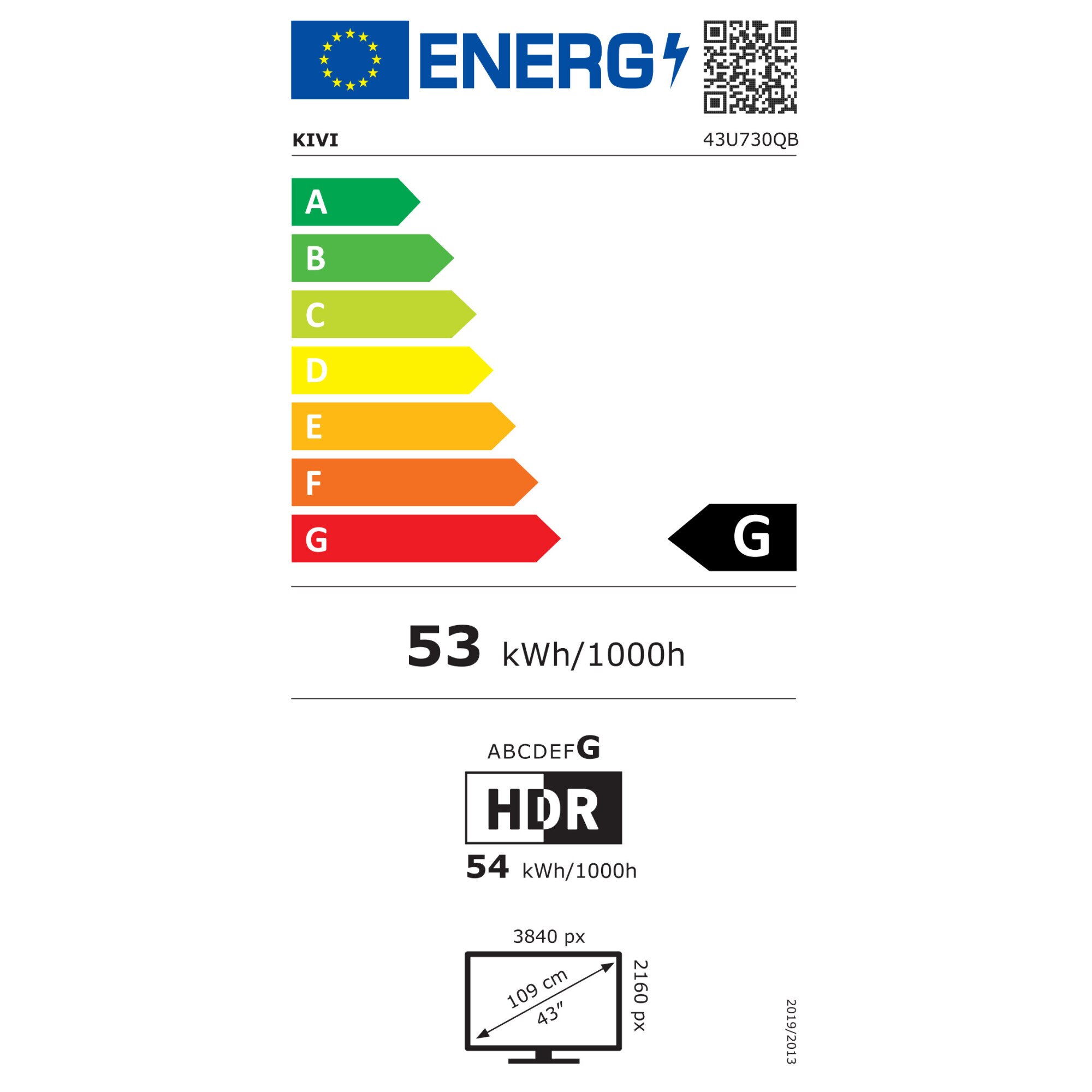 RESIGILAT - Televizor KIVI LED 43U730QB, 109 cm, Smart Android TV, 4K Ultra HD, Clasa G
