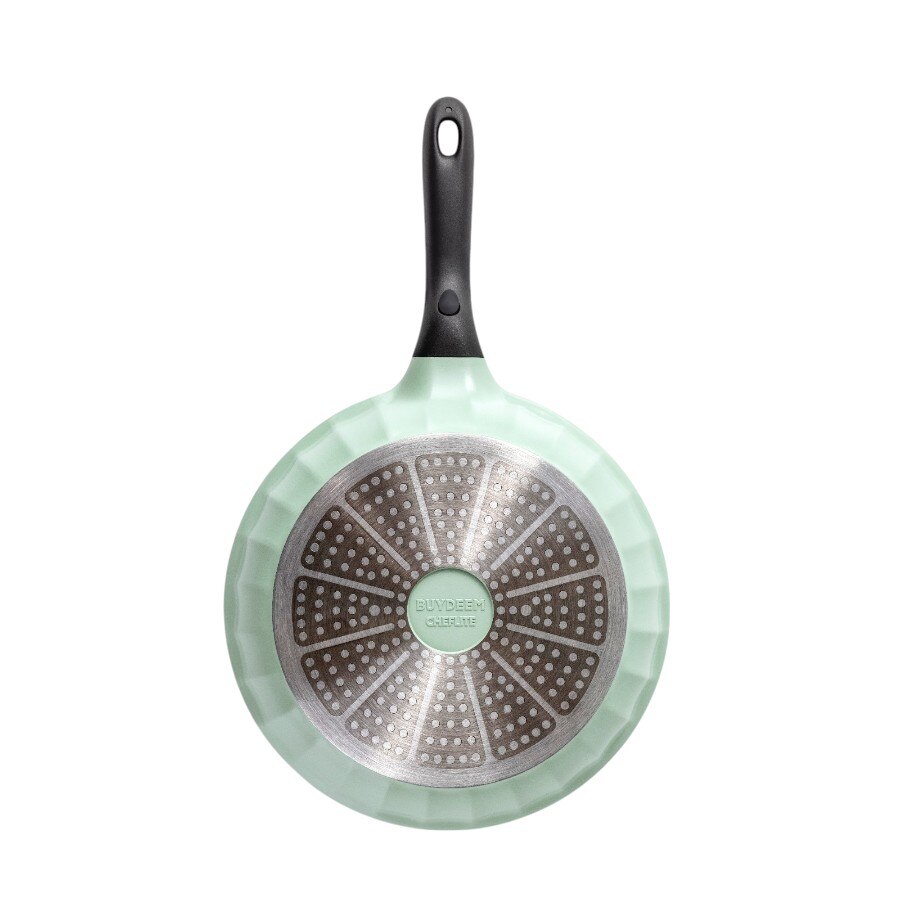 Tigaie din aluminiu BUYDEEM 25cm, antiaderenta, cu capac din sticla