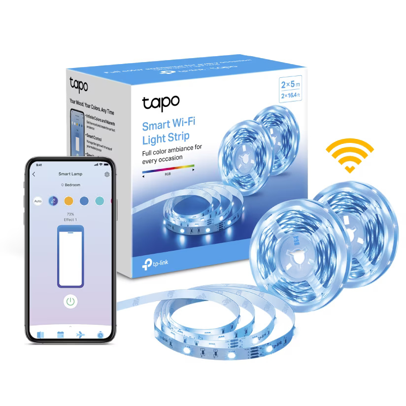 Pachet 2 benzi LED RGB inteligente TP-LINK Tapo L900-10, Wi-Fi, control vocal, sincronizare muzica, 13.5W, 2100 lm, lumina colorata, compatibil Google Assistant, Amazon Alexa si Apple Home, 2x5m