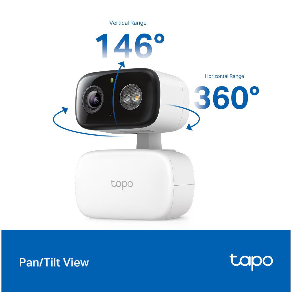 Camera de supraveghere Wireless TP-Link Tapo C206 cu Pan/Tilt 360 grade, Full HD 1080P, Utilizare Baby Monitor, Night Vision Color, Detectarea inteligenta miscarilor, Two-Way Audio, ONVIF, IP65
