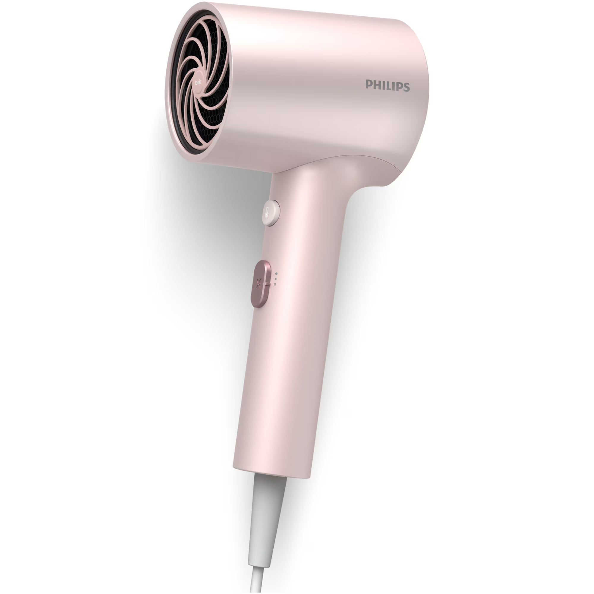 Uscator de par Philips BHD321/50, 1600W, ingrijire cu ioni, 2 setari de viteza, 2 setari de temperatura, cap de coafare, Roz