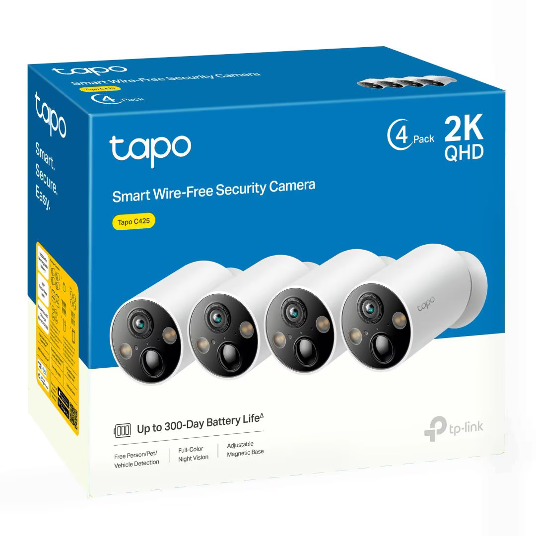 Camera de securitate inteligenta fara fir TP-Link Tapo C425 (pachet de 4), 248826, Camera de securitate
