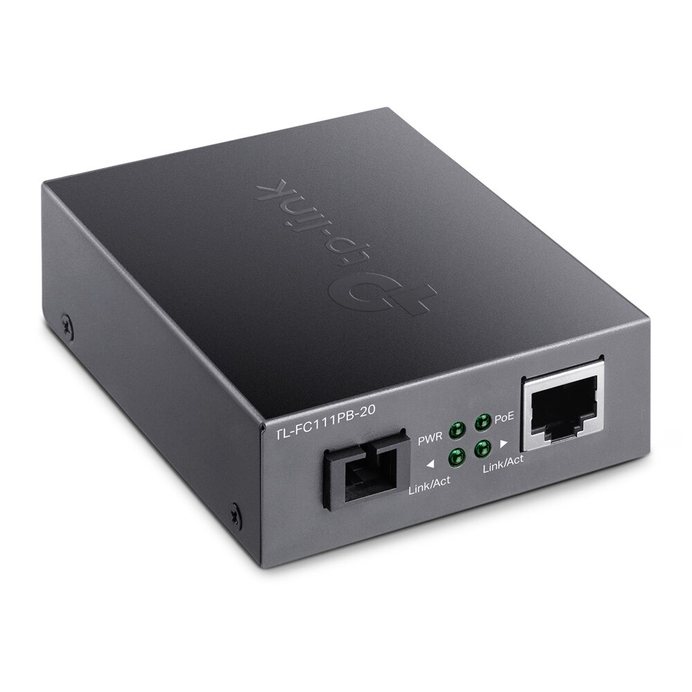 Convertor media TP-Link TL-FC111PB-20, optica WDM 100(cupru POE)-100FX(SC) Mod unic