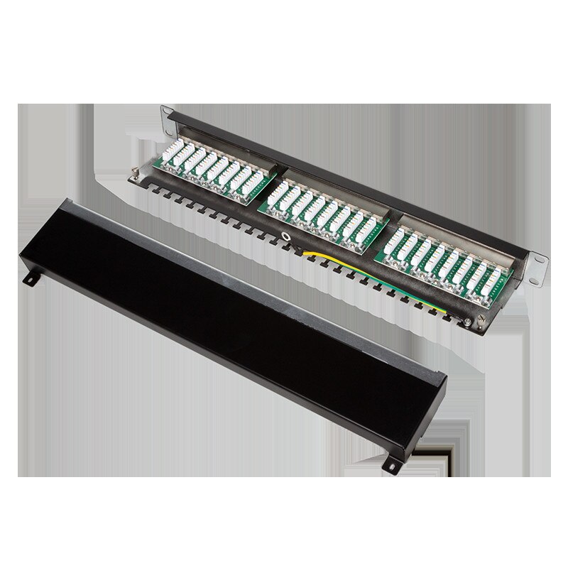 PATCH PANEL LOGILINK 24 porturi, STP, Cat6, 1U pentru rack 19", black, "NP0055"