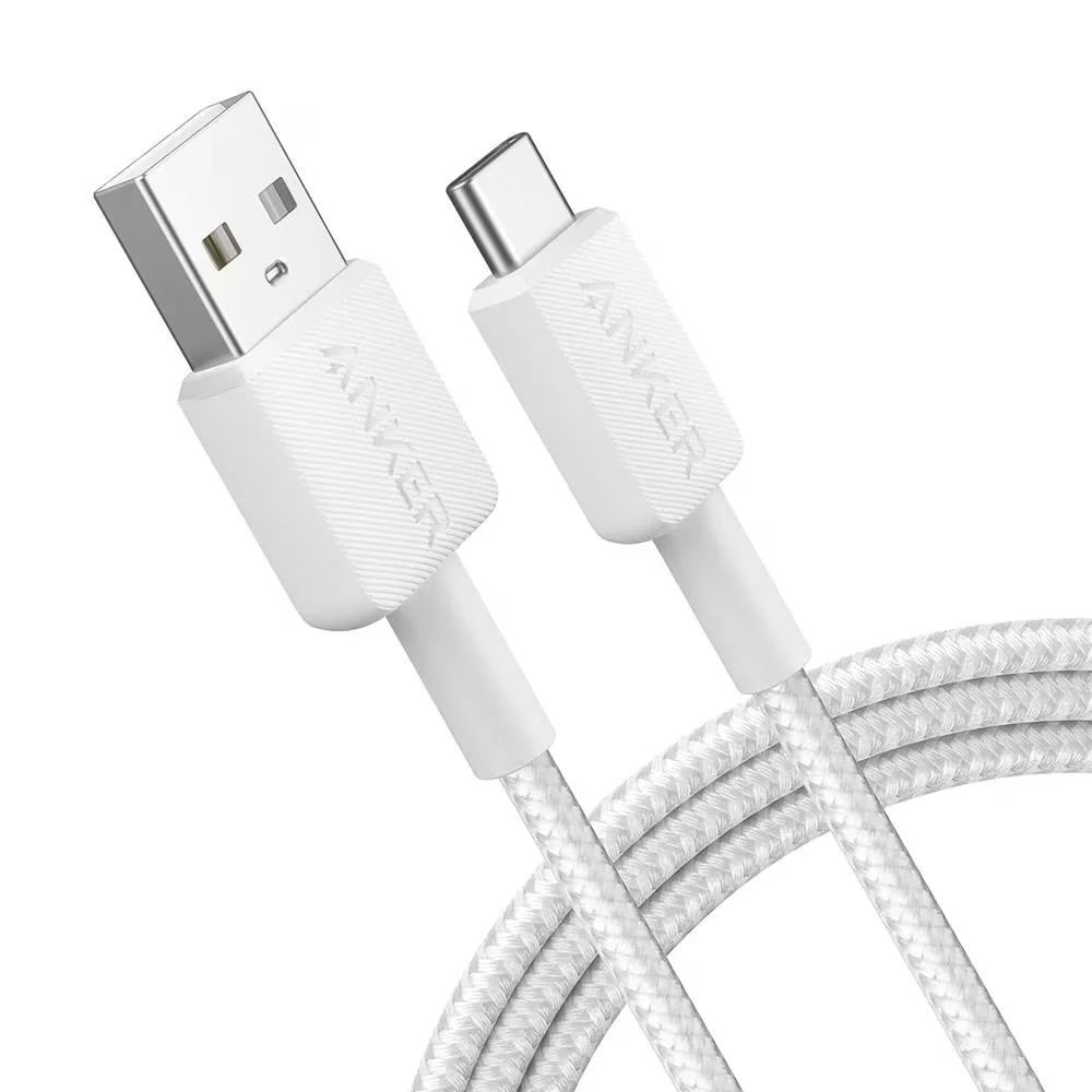 Cablu alimentare si date Anker, USB-A (T) la USB Type-C (T), 1.8m, Alb, "A81H6G21"