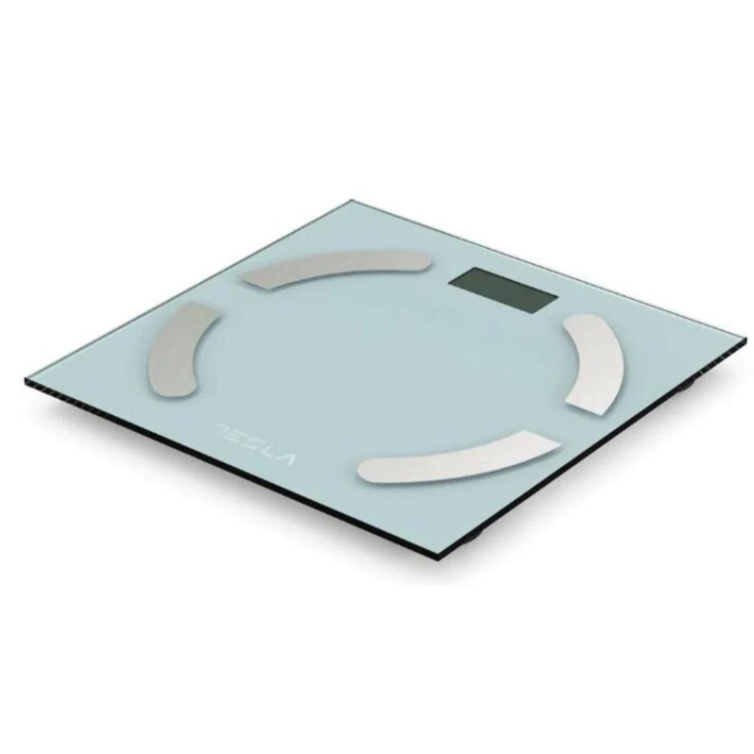 Cantar corporal de diagnostic Tesla BS301WX, 180kg, baterii 2xAAA, 30x30 cm, masurare masa musculara, nivel grasime, nivel de apa din corp, Alb