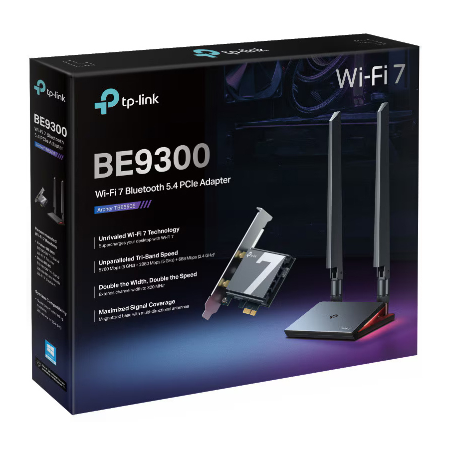 Placa de retea wireless TP-LINK TBE550E Tri-Band Wi-Fi 7