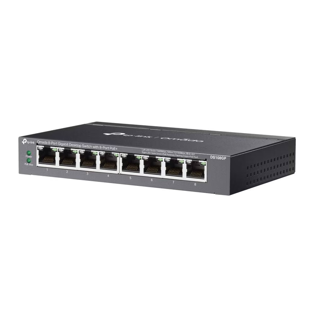 Switch TP-Link Omada DS108GP, 8 porturi, Gigabit, PoE+