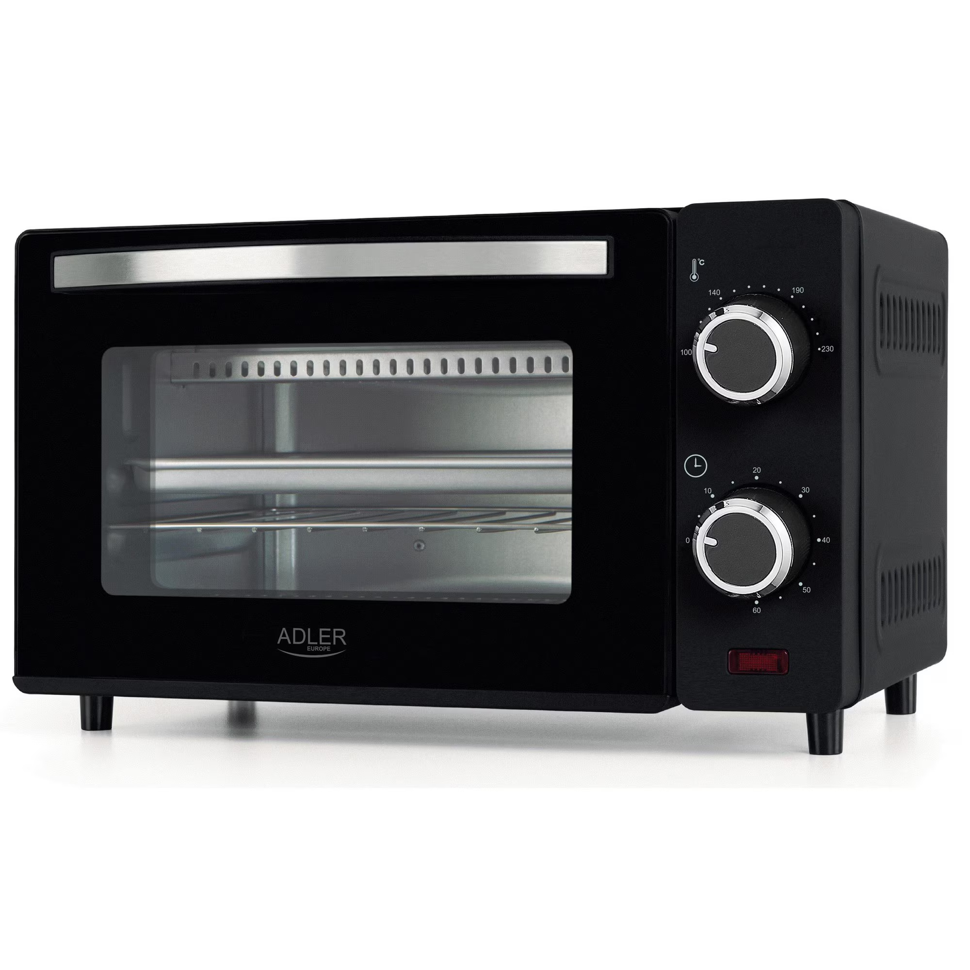 Set Cuptor Electric Cu Gratar, Adler, Ad6032, Tava Si Maner, Putere 650W, Alimentare 220/240V ~ 50/60Hz, Tip Priza E/F, Timer 0/60 Minute, 36.5 x 28.5 x 22, 1 cm, Negru