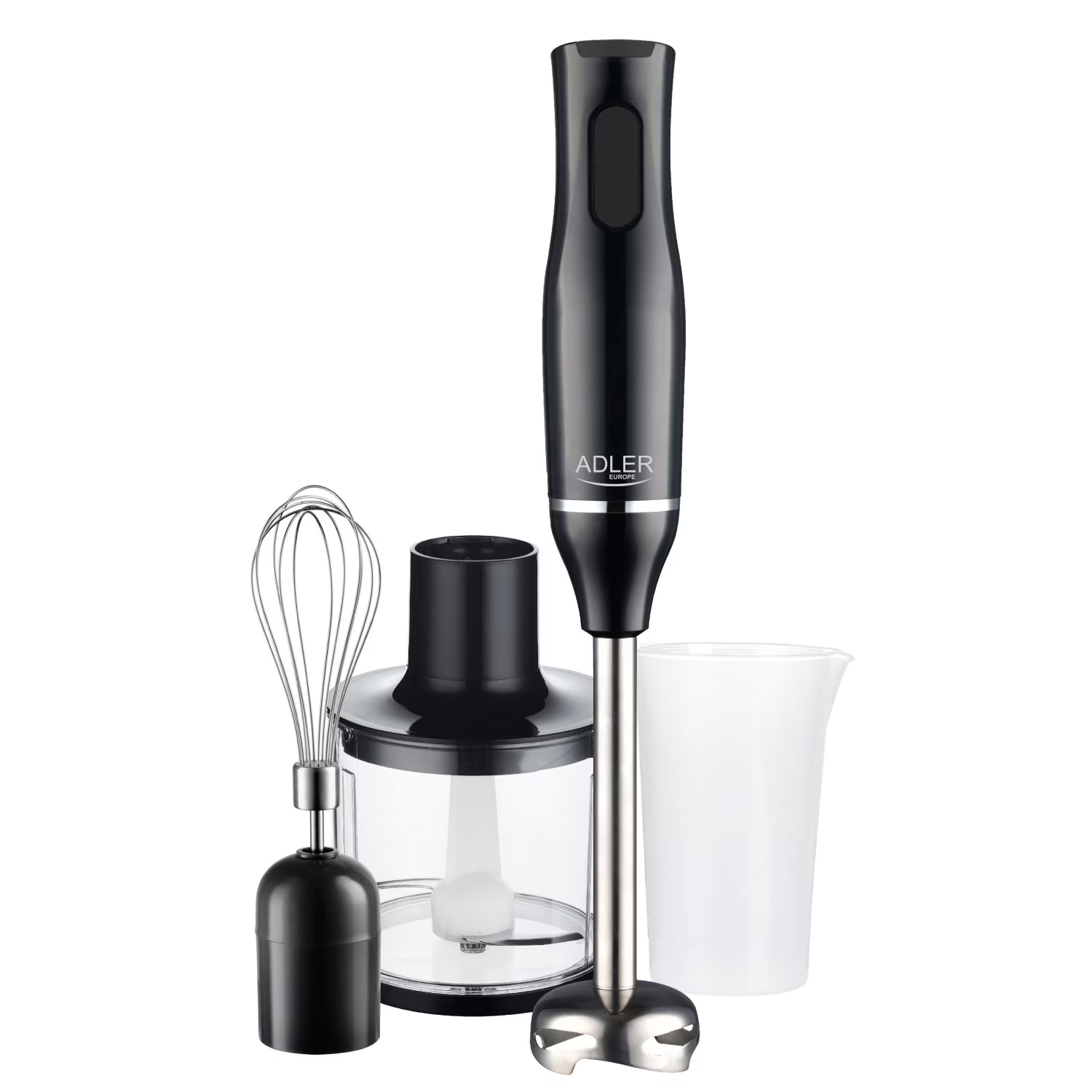 Blender vertical Adler AD 4620B, 500W, 4 in 1, 2 viteze, 500ml/700ml, lame din otel inoxidabil, lungime cablu 1m, Design Modern si Ergonomic, Multifunctional, ideal pentru Macinare, Pasare, Amestecare, Tocare, Negru