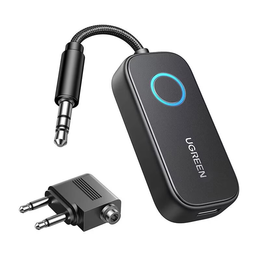 Set receptor/transmitator Bluetooth Ugreen CM671, 3.5mm, 20 ore RX, 28 ore TX, adaptor avion