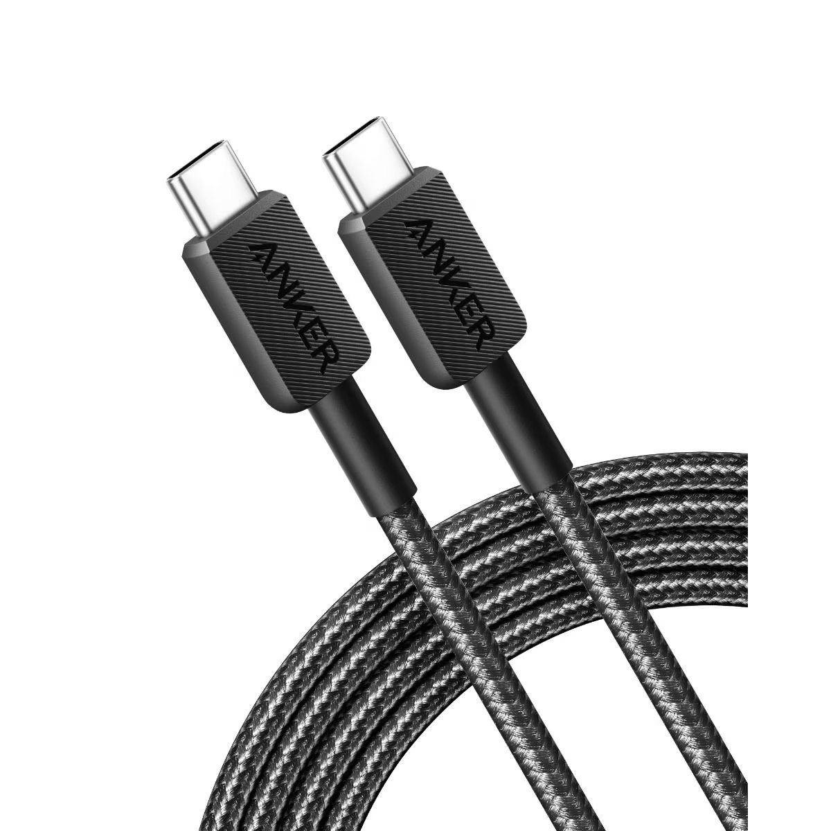 Cablu alimentare si date Anker, USB Type-C (T) la USB Type-C (T), 1.8m rata transfer 480 Mbps, 60W, invelis nylon, braided, Negru, "A81F6G11"