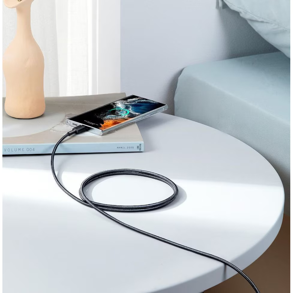 Cablu alimentare si date Anker, USB Type-C (T) la USB Type-C (T), 1.8m rata transfer 480 Mbps, 60W, invelis nylon, braided, Negru, "A81F6G11"