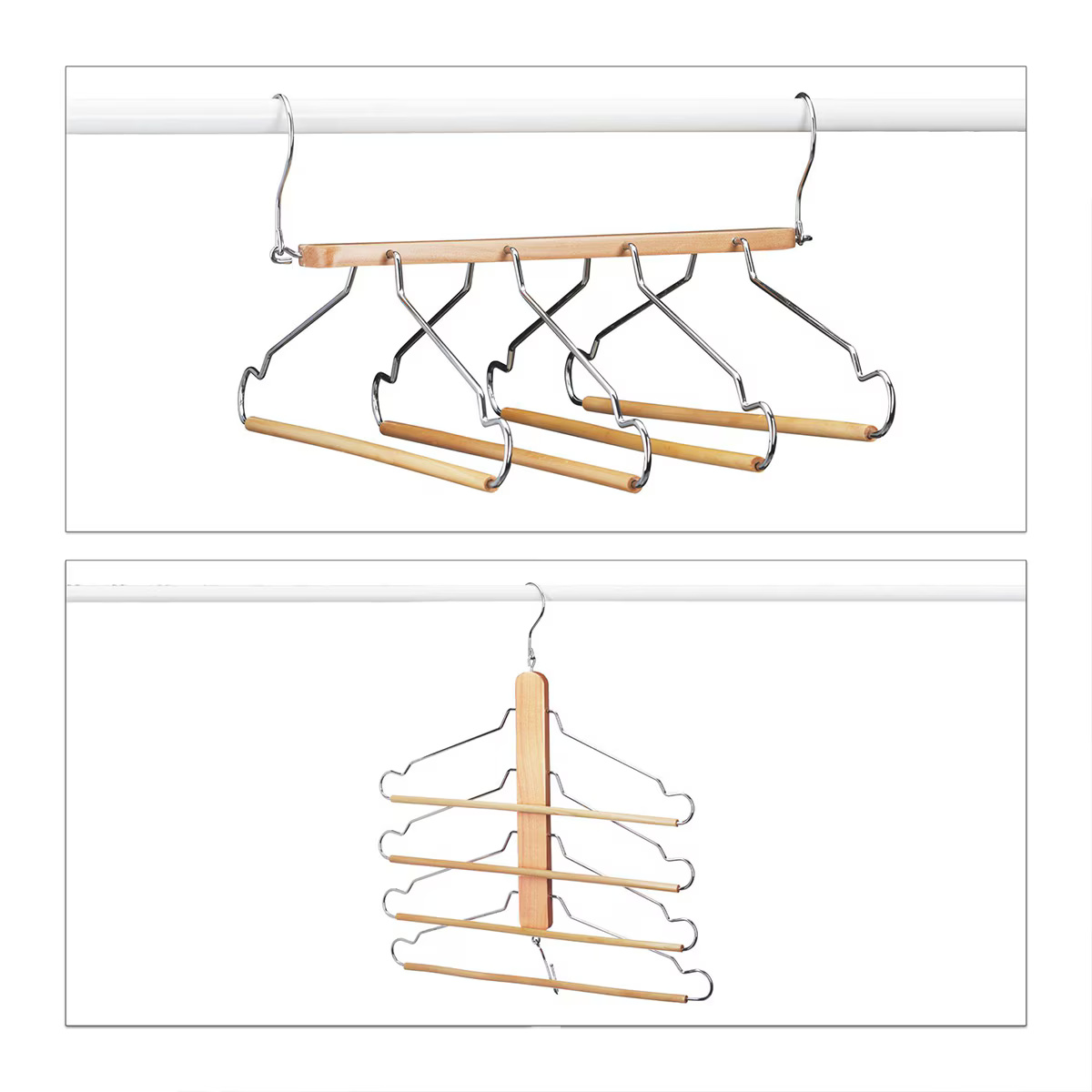 Umeras organizator pentru 4 camasi/haine, Lemn, Natur