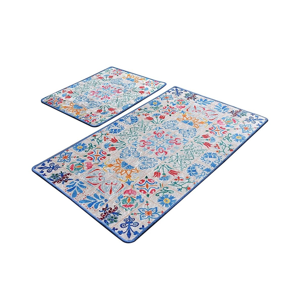 Set 2 Covorase baie Ceramica, 60 x 100 cm, 50 x 60 cm, Antiderapant, Multicolor
