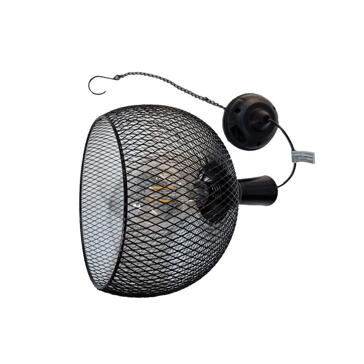 Lampa solara, tip pendul, LED, Metal, Negru, 18,5 x 18,5 x 22,5 cm
