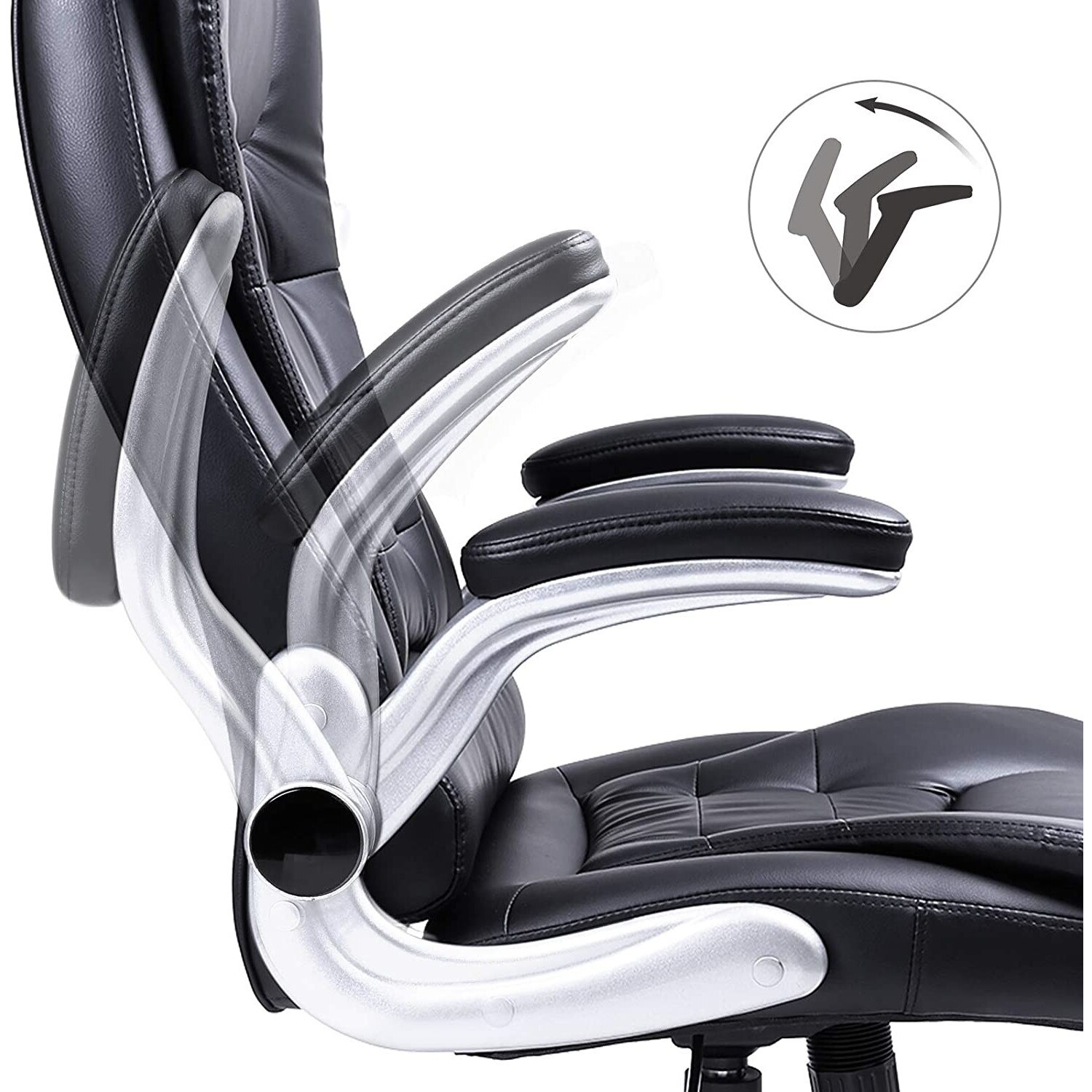 Scaun birou directorial/Scaun Gaming, Piele sintetica, Negru