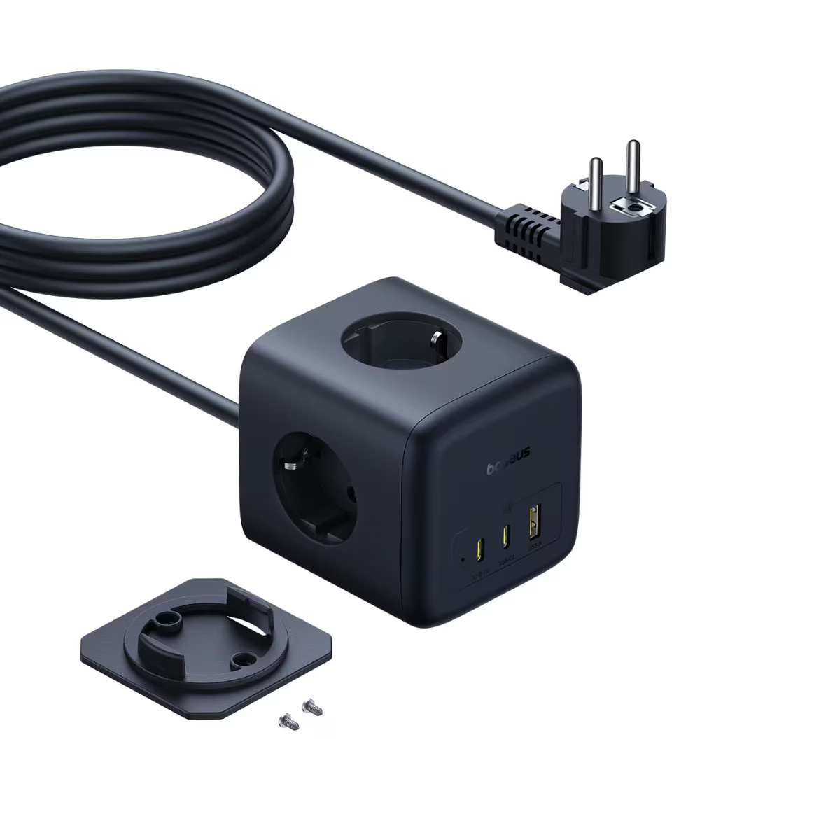 Incarcator de retea Baseus EnerFill FA11, 6-in-1, 67W, Negru, 3 prize, portabil