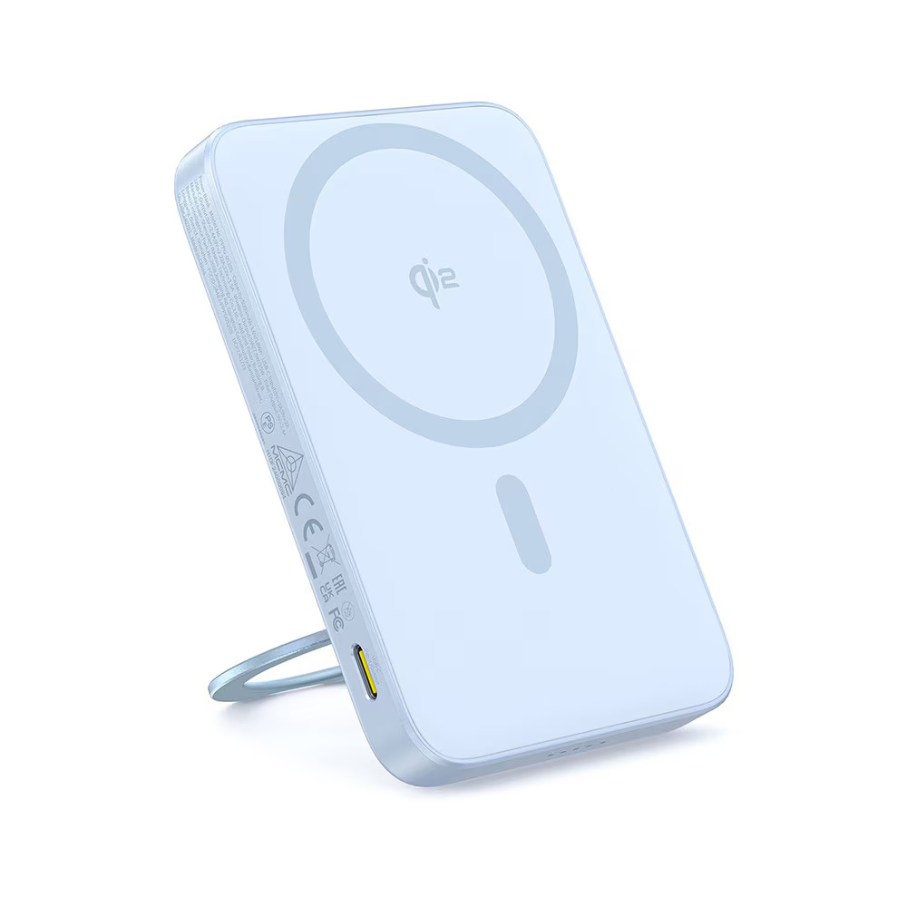 Baterie externa Baseus PicoGo 5000mAh, incarcare rapida 20W, suport rotativ, albastru